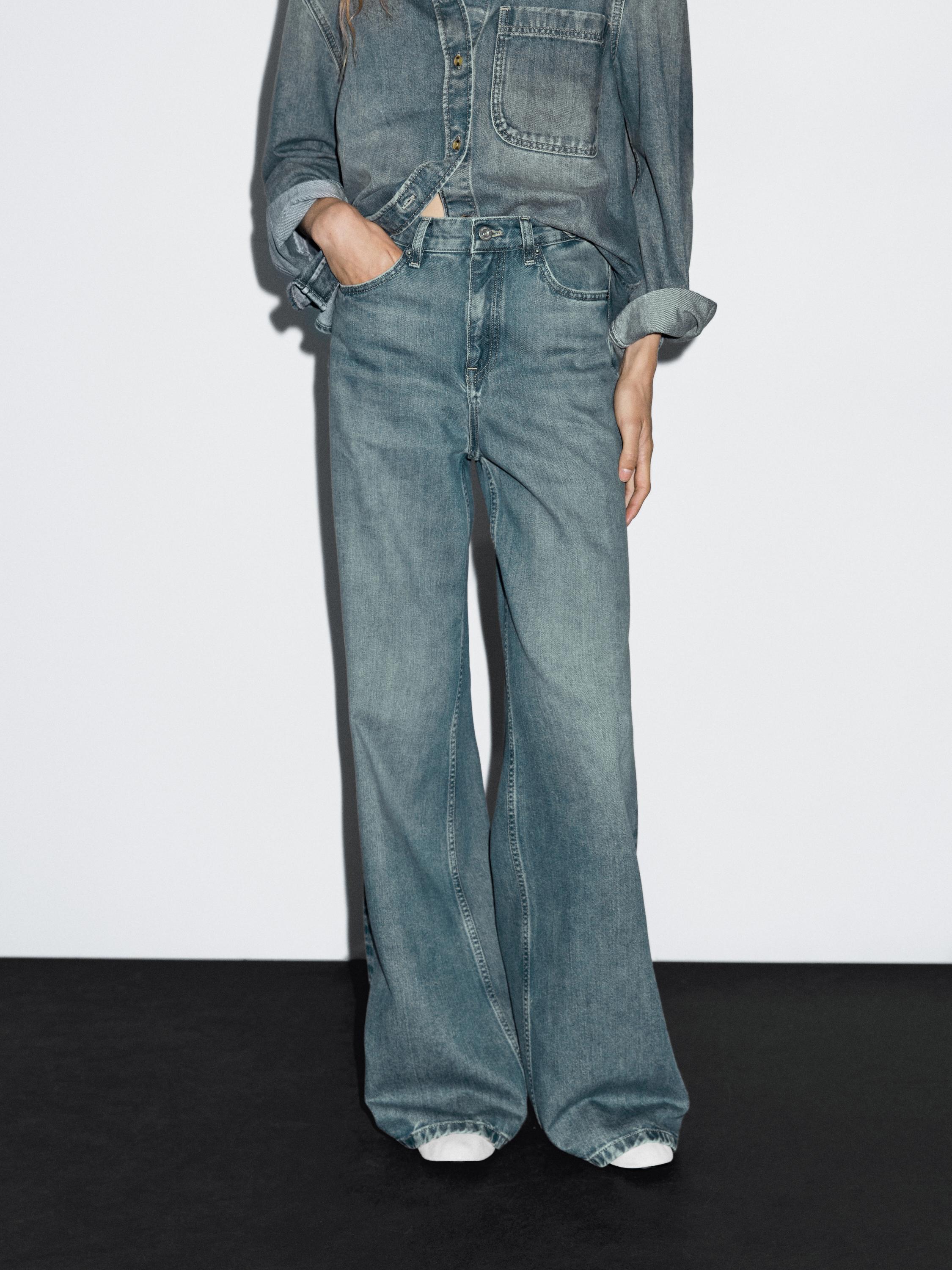 【Massimo dutti】スーパーワイドジーパン MASSIMO DUTTI スラックス サックスブルー W31サイズ | Ultimate
