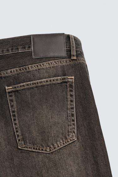 RELAXED FLARE FIT JEANS - Brown by Zara