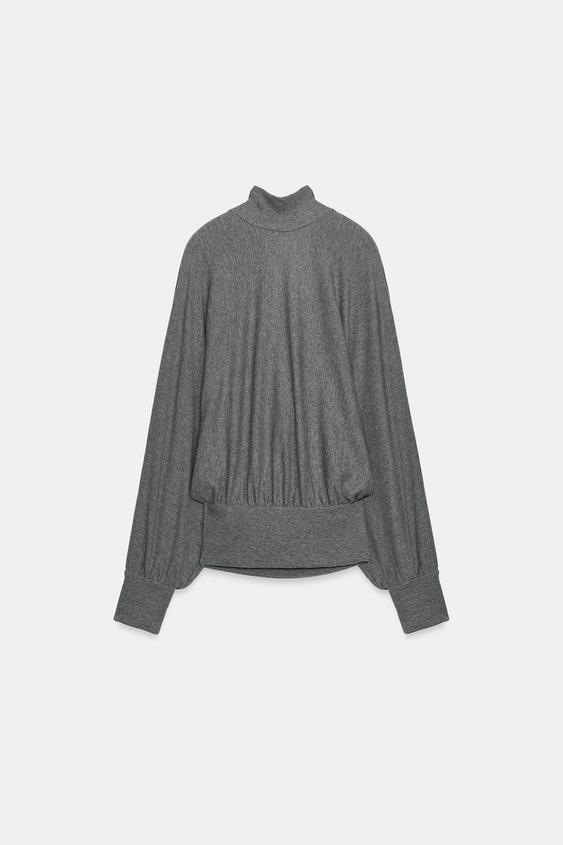 ТОП С ОТКРЫТОЙ СПИНОЙ — СЕРЫЙ С МЕЛАНЖЕВЫМ ЭФФЕКТОМ от Zara — изображение 0