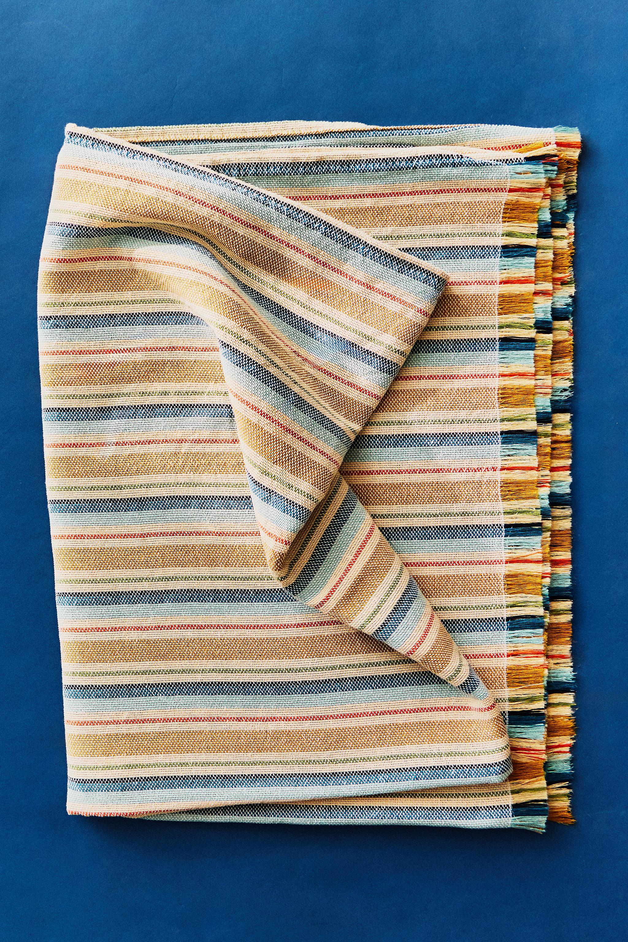 YARN-DYED STRIPE TABLECLOTH — Blues
