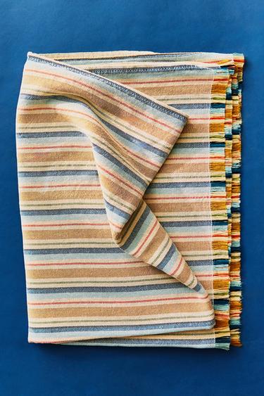 DYED THREAD STRIPED TABLECLOTH - Blues by Zara