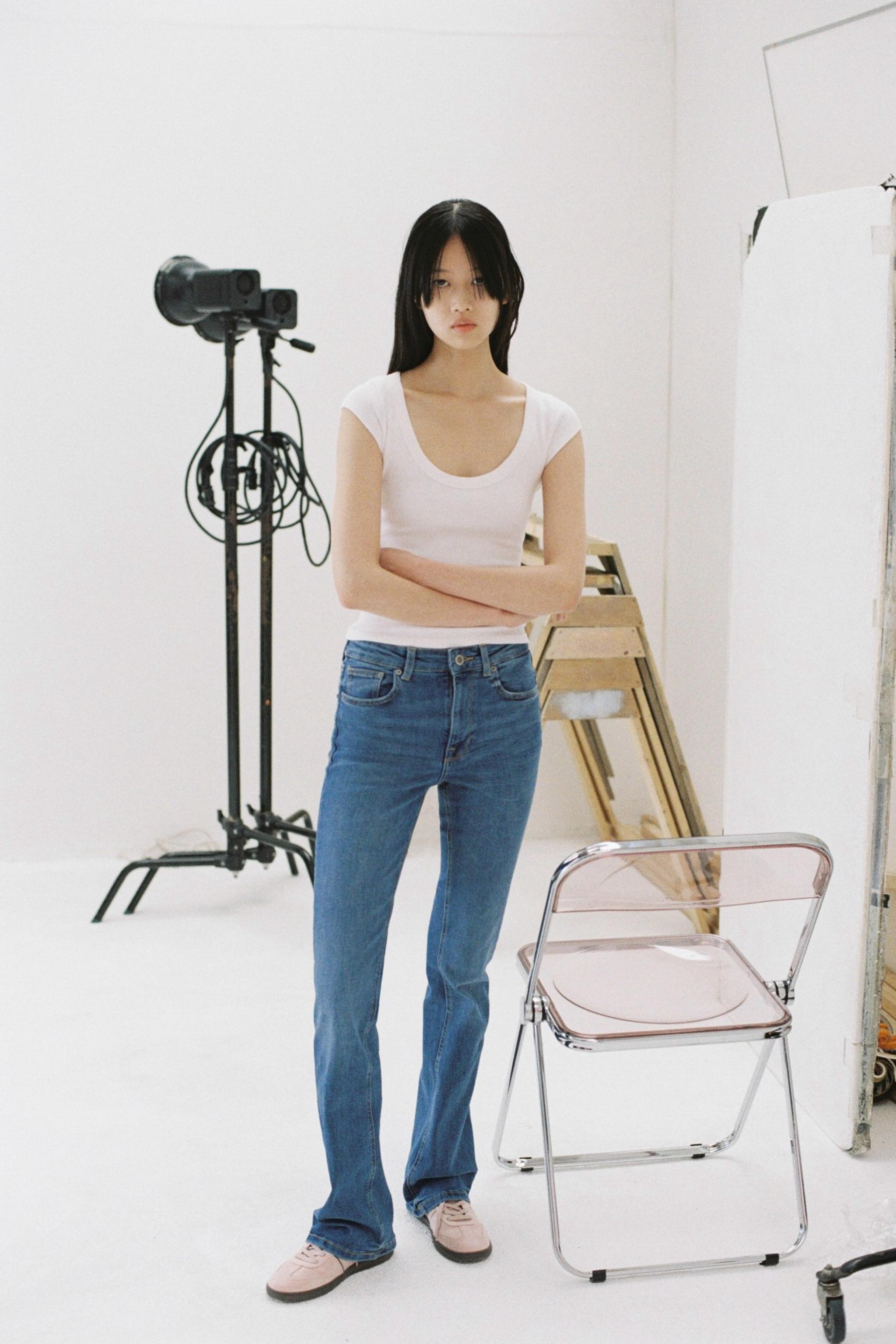ZARA ザラ スキニーストレッチカットオフデニム USA6 Mサイズ