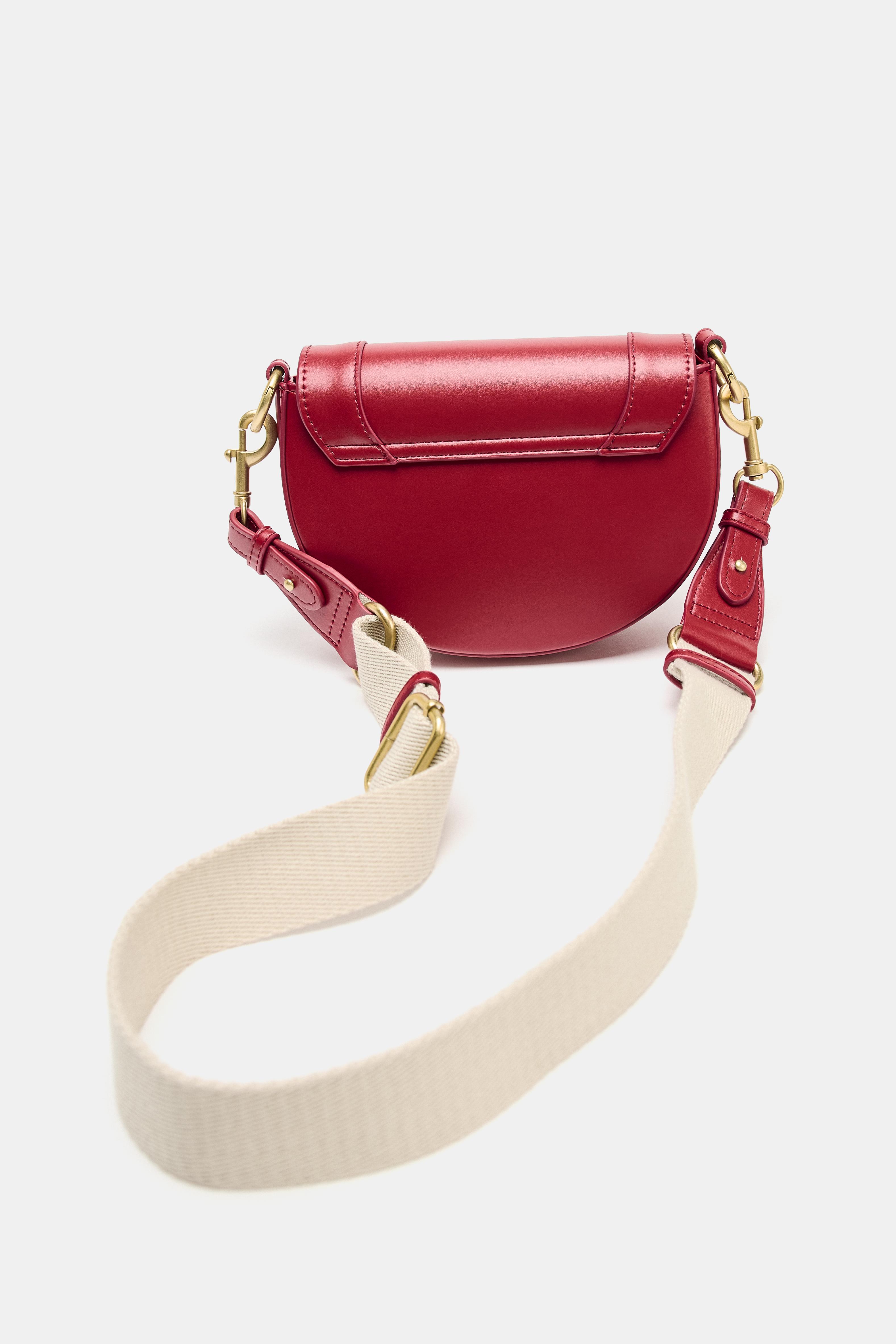 CONTRAST TOPSTITCH CROSSBODY BAG - Red | ZARA United States