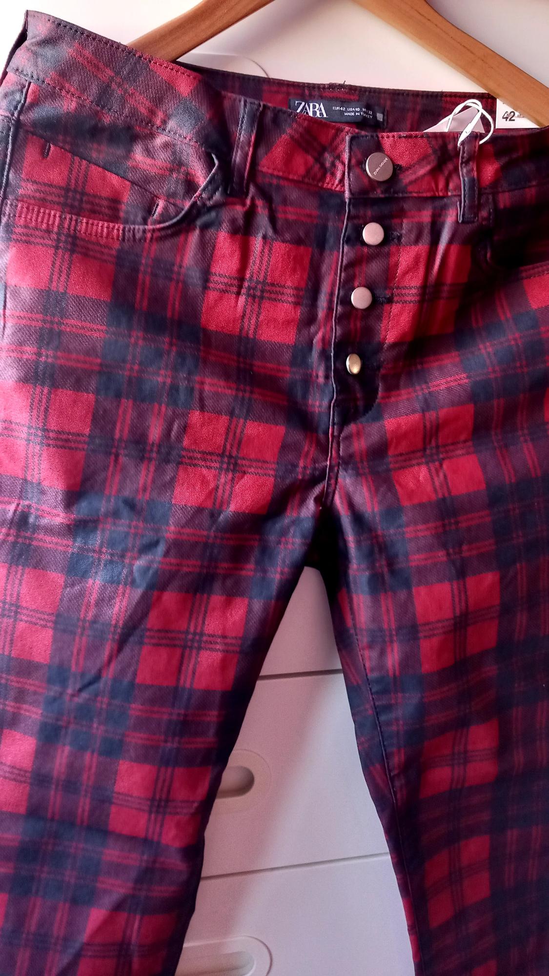CHECK SKINNY TROUSERS - Image 3