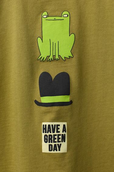 FROG PRINT T-SHIRT - Khaki by Zara - Image 3