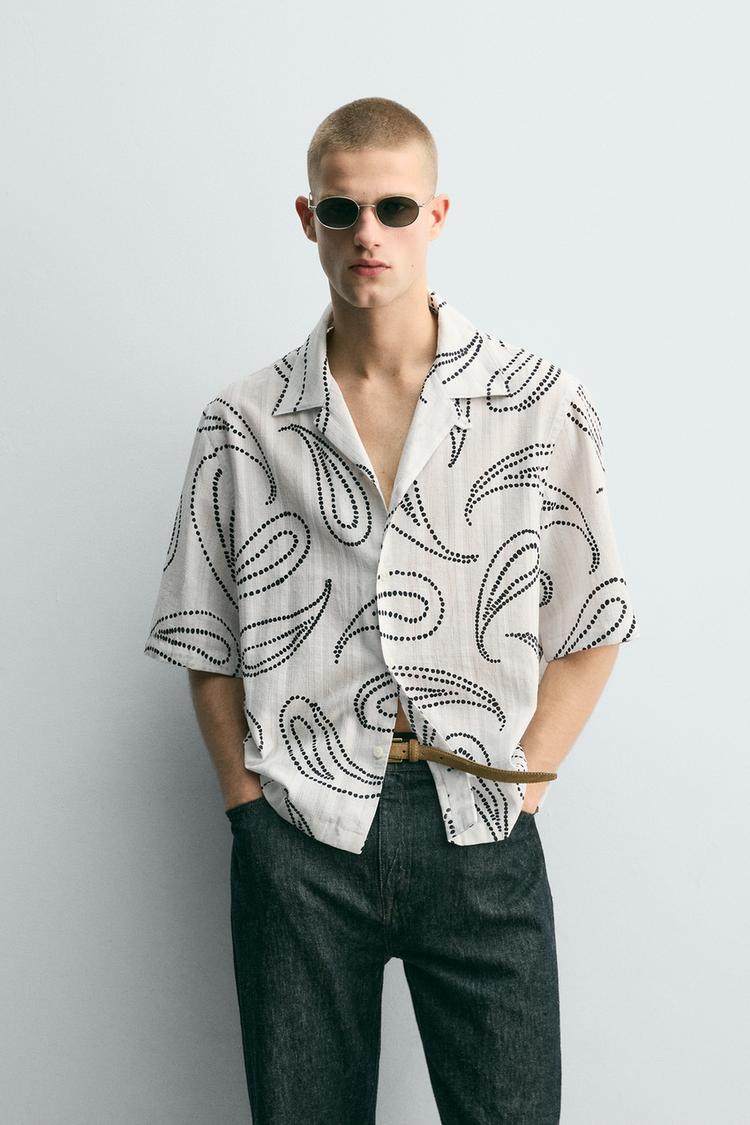 ZARA PAISLEY PRINT JACQUARD SHIRT