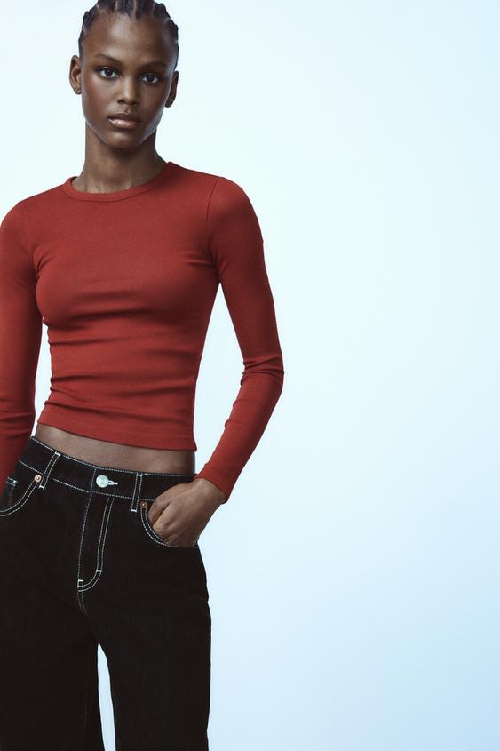 Rayas Sale Zara Camiseta Rayas Mujer Tienda Zara Camisetas Rojas