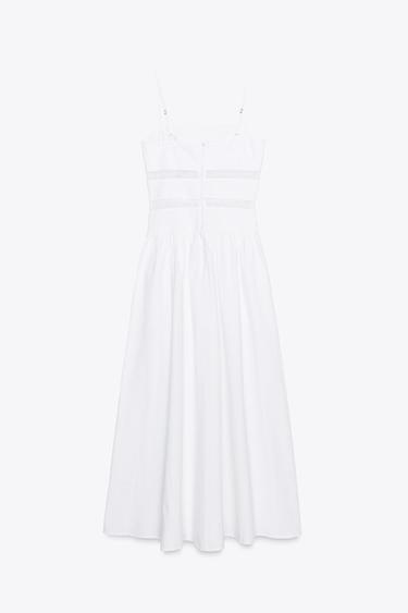 EMBROIDERED POPLIN DRESS - White by Zara - Image 5