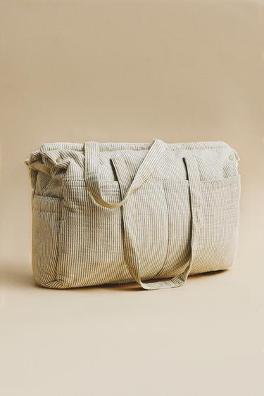 STRIBET PUSLETASKE - grøn fra Zara