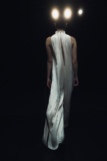 ZW COLLECTION SATIN JUMPSUIT WITH BOW - Ivory by Zara - Image 1