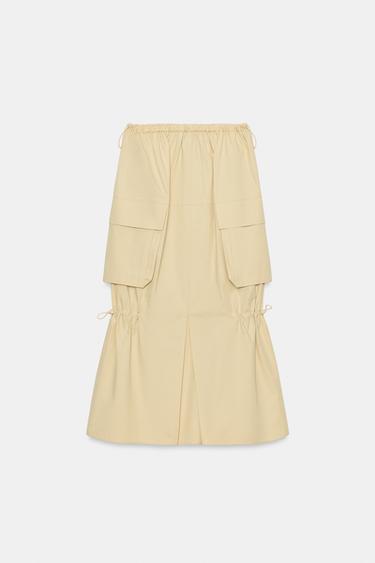 ZW COLLECTION CARGO MIDI SKIRT - Yellow by Zara - Image 6