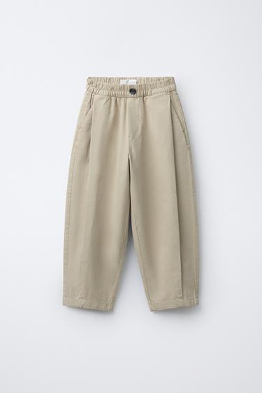 PANTALON BALLON À PLIS - Beige de Zara - Image 0