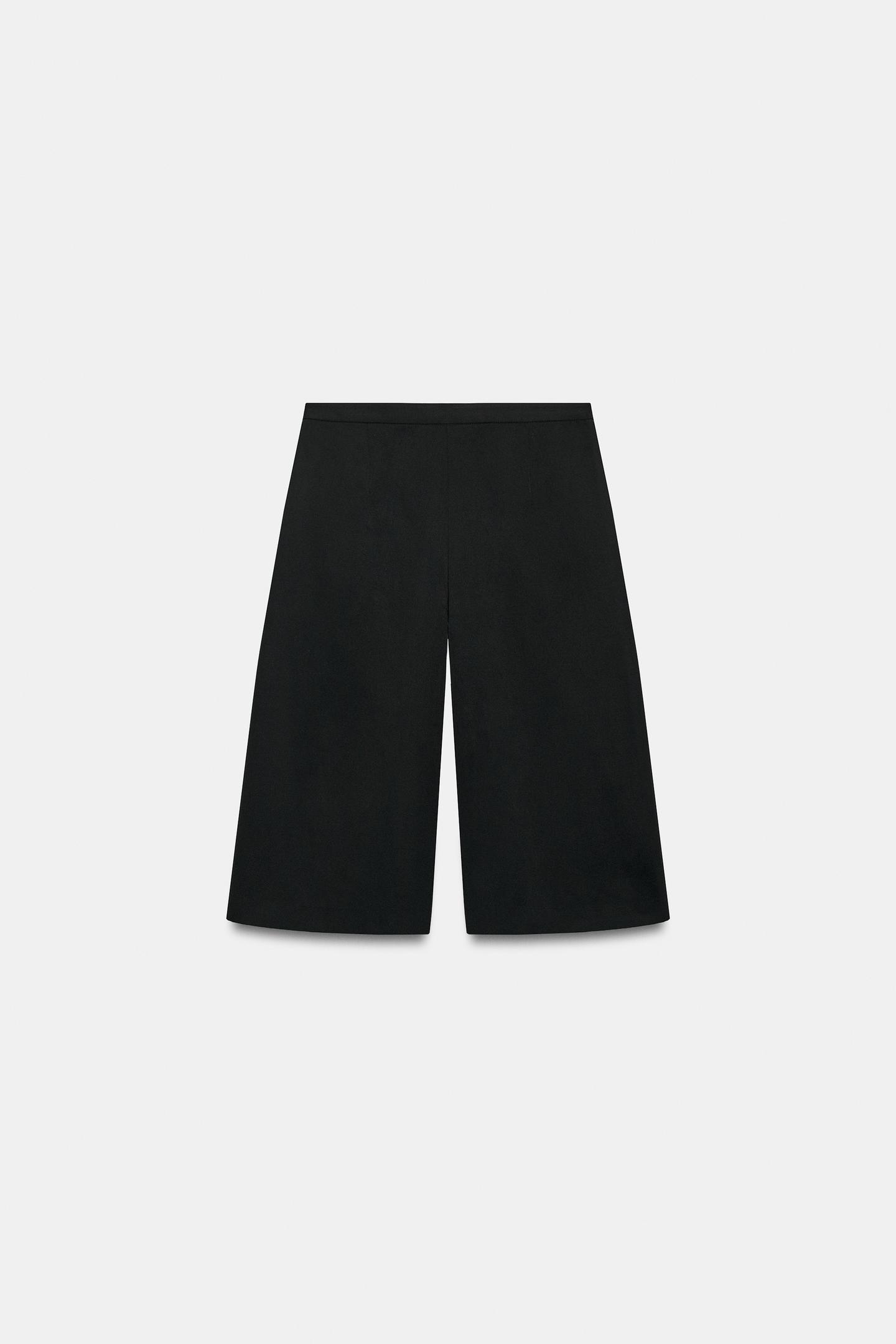 Женские шорты Zara ZW Collection Pleated Technical Bermuda, цвет: Чёрный — фото 8