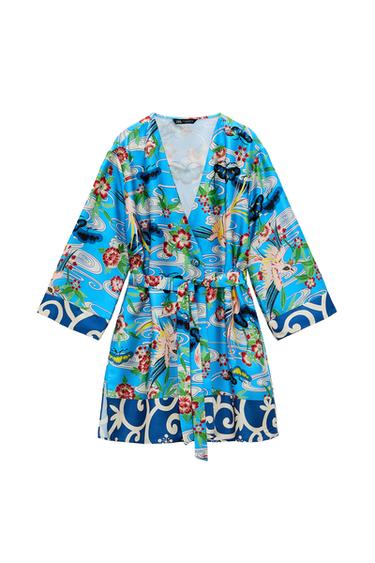 PRINTED KAFTAN WITH BELT