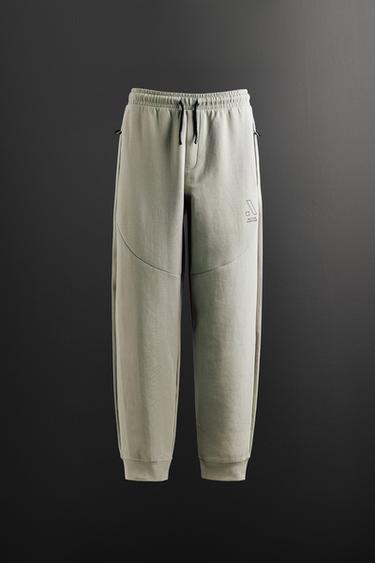 PANTALÓN JOGGER SPORTY - Verde gris de Zara