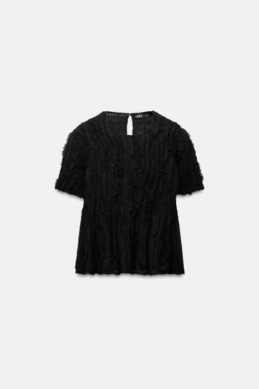 TOP DESFLECADO ZW COLLECTION - Negro de Zara