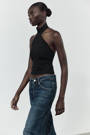 TOP HALTER POLYAMIDE - Noir de Zara - Image 2
