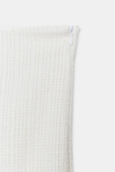 PANTALON MINI FLARE VOLANTS - Écru de Zara - Image 7