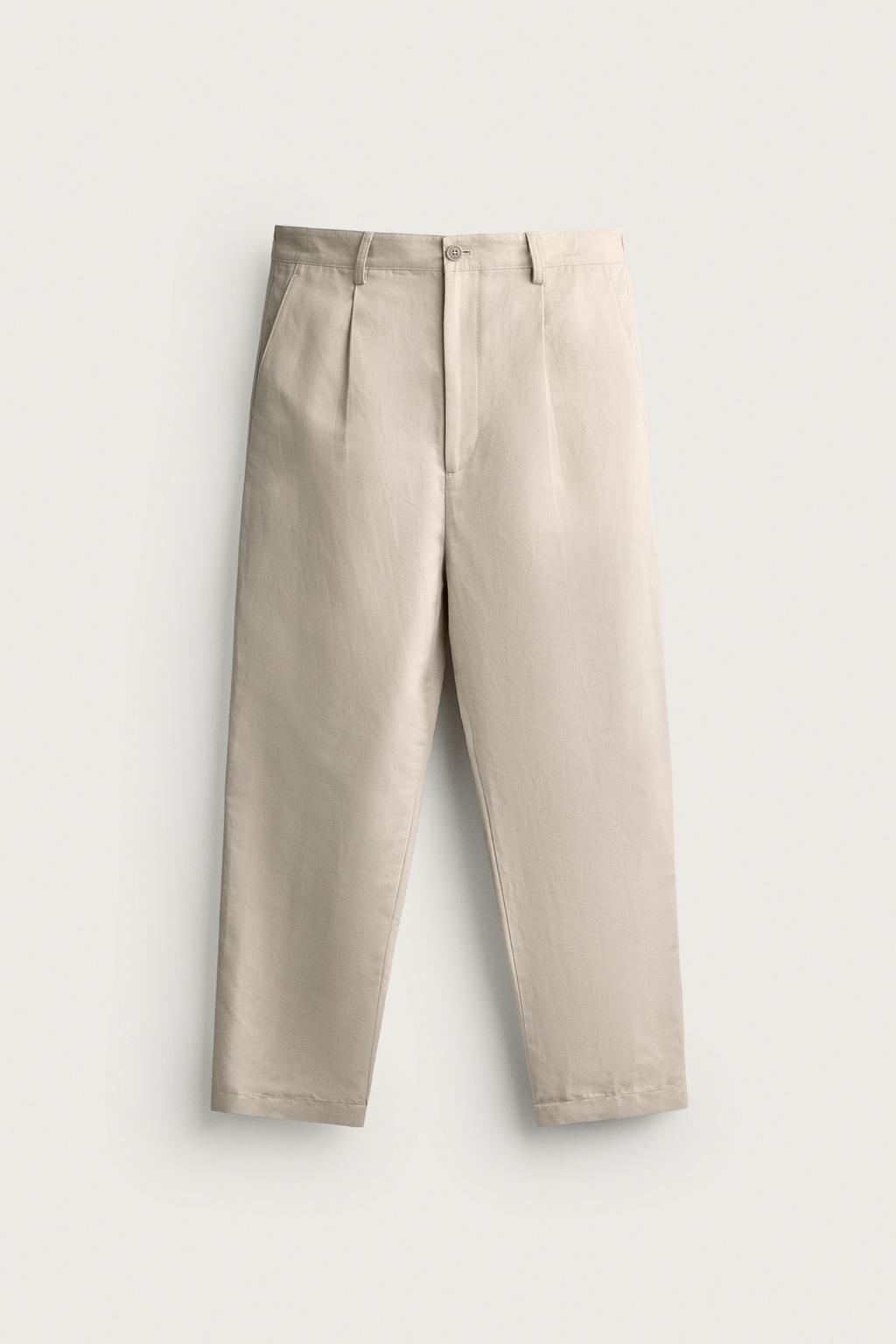 COTTON/LINEN RELAXED FIT TROUSERS