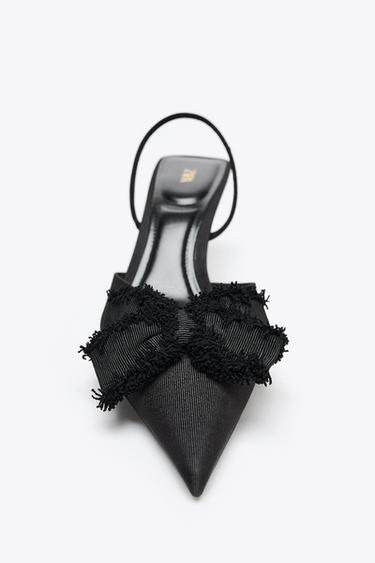 BOW SLINGBACK HEELS - Black by Zara - Image 4
