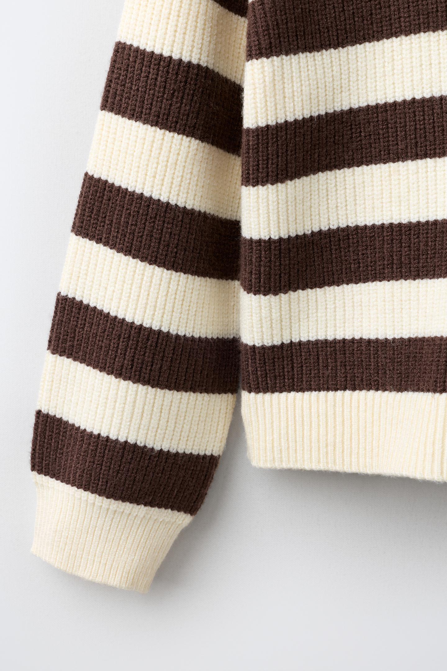 Детский свитер Zara Striped Knit, цвет: Полосатый — фото 4