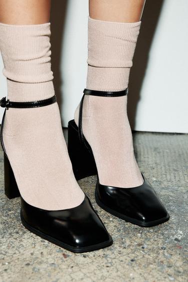 CHAUSSETTES HAUTES CÔTELÉES - Beige de Zara - Image 1