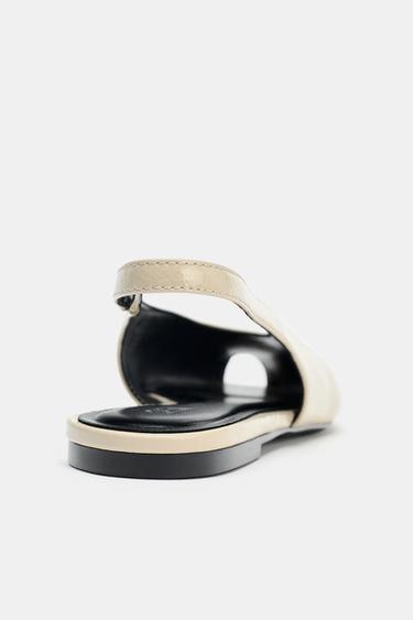 OPEN-TOE SLINGBACK SHOES - white by Zara - Image 6