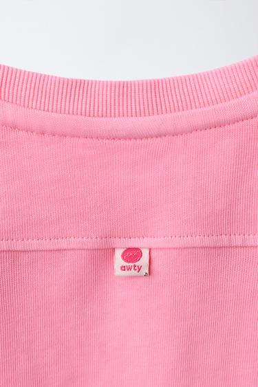 PLAIN T-SHIRT WITH LABEL - Chalk pink by Zara - Image 3