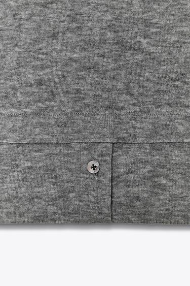100% WOOL TOP - Grey marl by Zara - Image 5