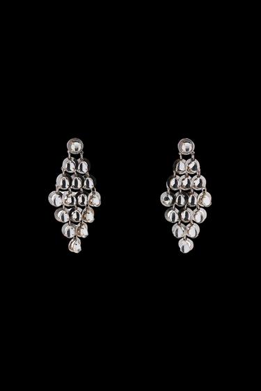 Zara JEWEL CASCADE EARRINGS - Silver - Image 0
