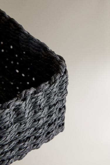 WOVEN PAPER BASKET - Black by Zara - Image 3