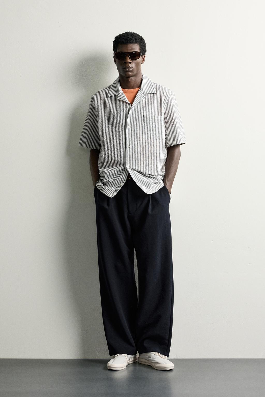 Zara Regular fit seersucker köynək