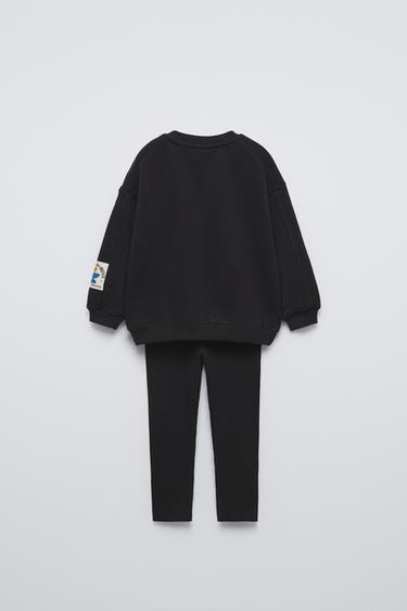 ENSEMBLE DE JOGGING SWEAT ET LEGGING RIB - Noir de Zara - Image 1