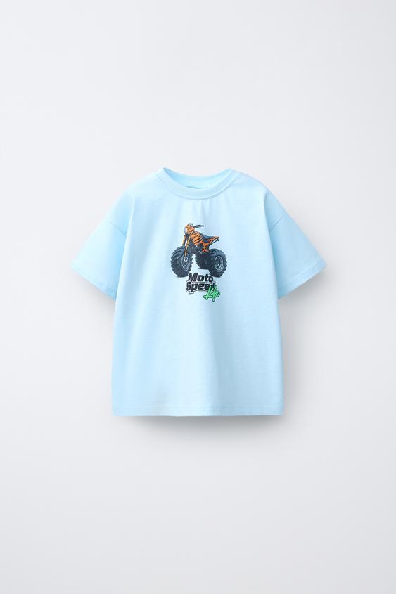 VEHICLE PRINT T-SHIRT - Sky blue by Zara - Image 0