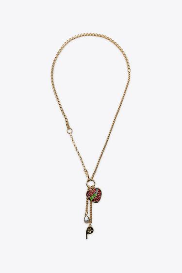 LOT DE 2 COLLIERS CRÂNES ÉMAILLÉS - Doré de Zara - Image 3
