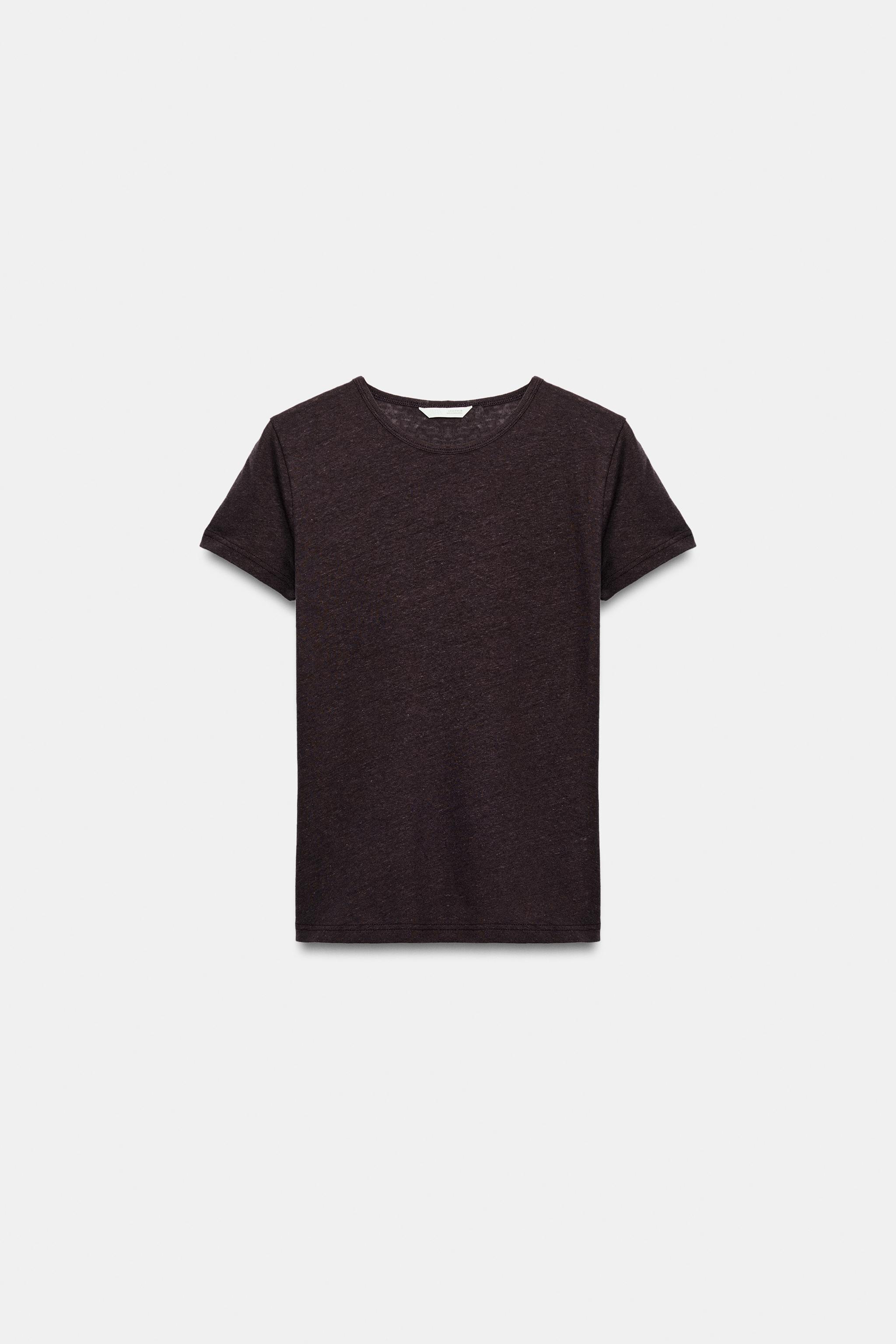 KETEN KISA KOLLU T-SHIRT - Görsel 4
