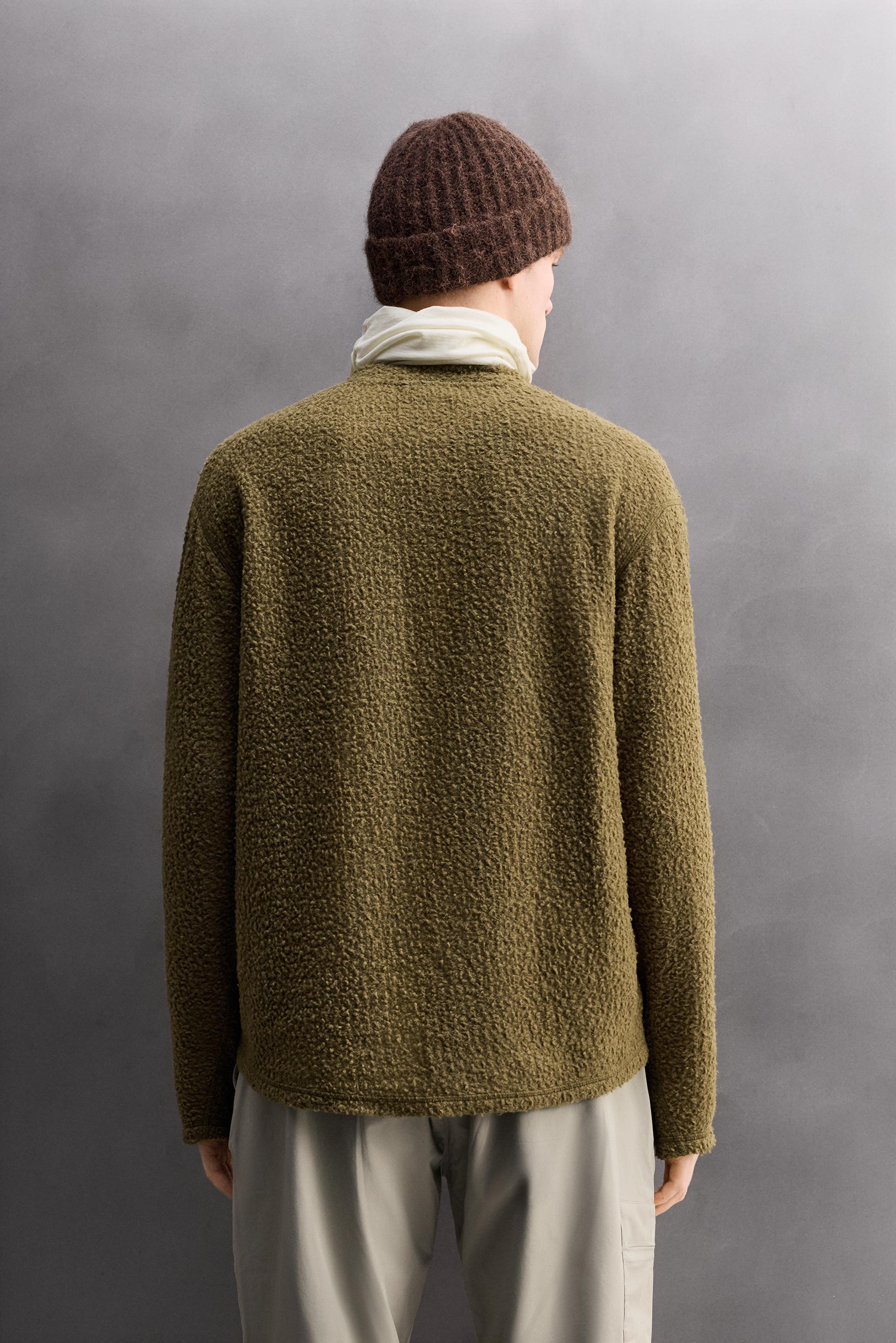 TEXTURED WOOL BLEND SWEATSHIRT
