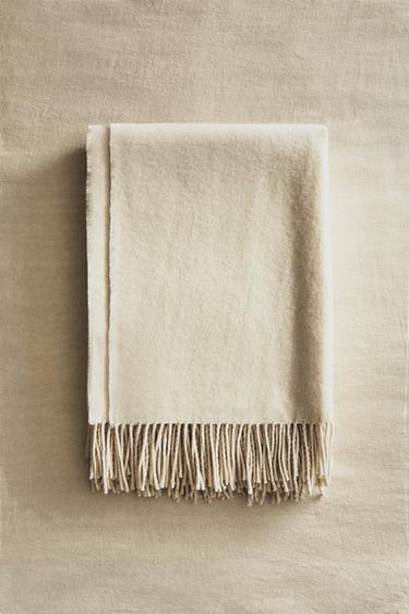 WOOL THROW - Oyster-white by Zara - Image 5