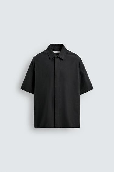 RELAXED FIT FLOWING SHIRT - Dark grey by Zara