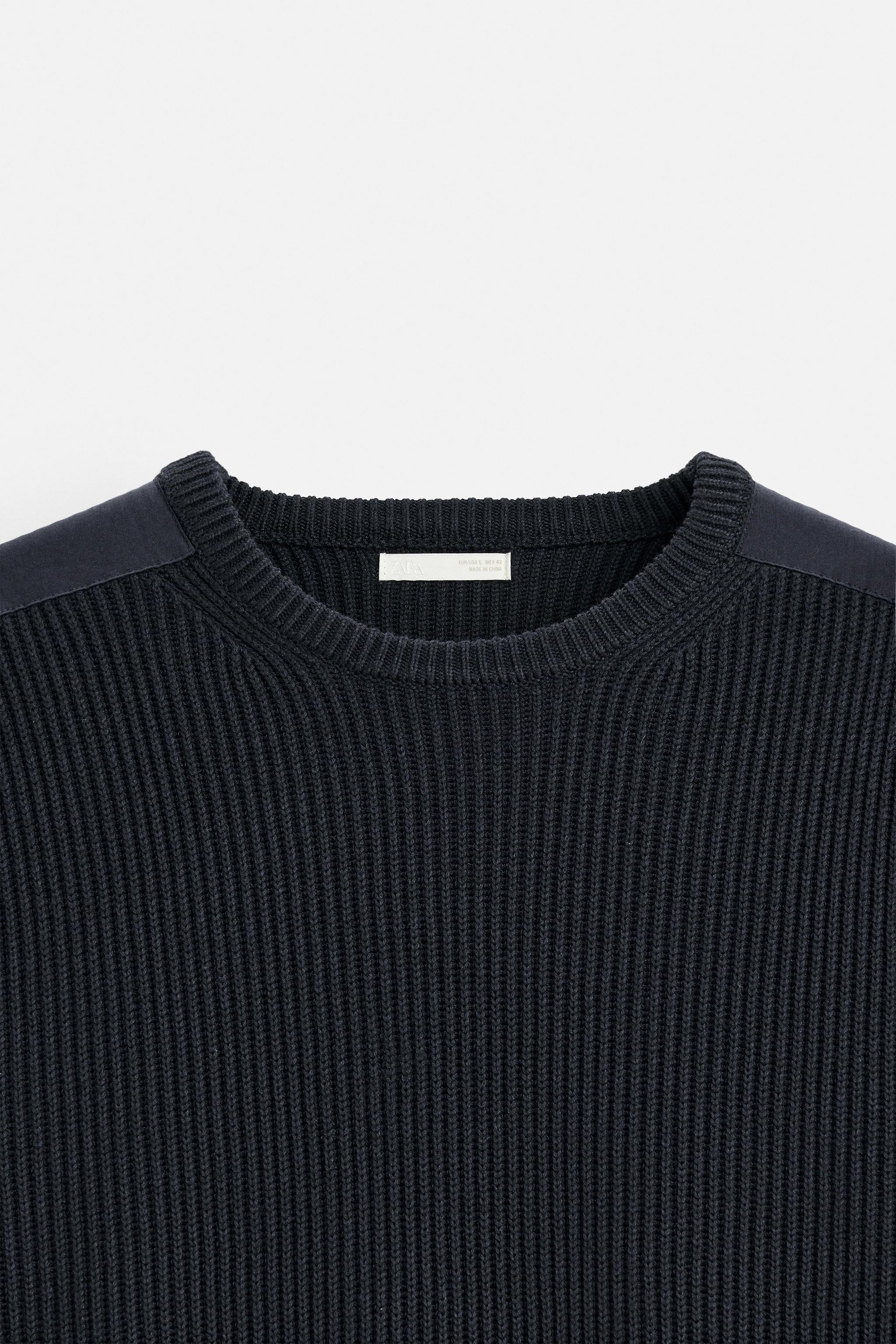 ★ZARA★ SWEATER WITH MATCHING PATCHES MATCHING PATCH SWEATER - Navy blue | ZARA United States