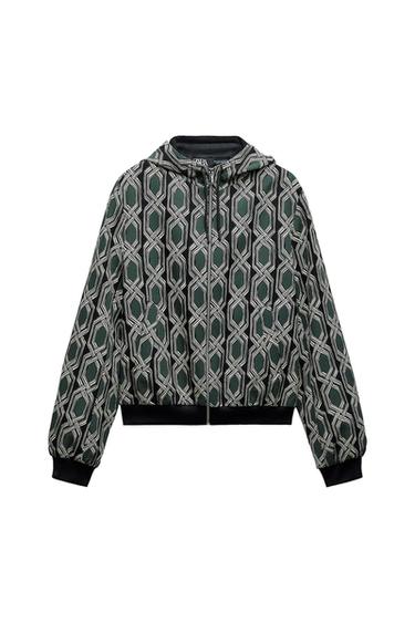 GEOMETRIC PRINT BOMBER JACKET