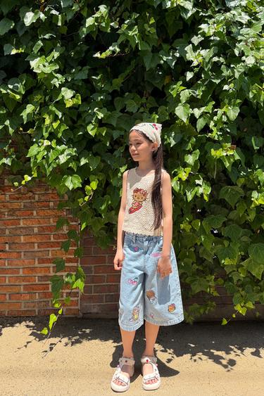 HELLO KITTY © SANRIO CROCHET KNIT TOP - Ecru by Zara