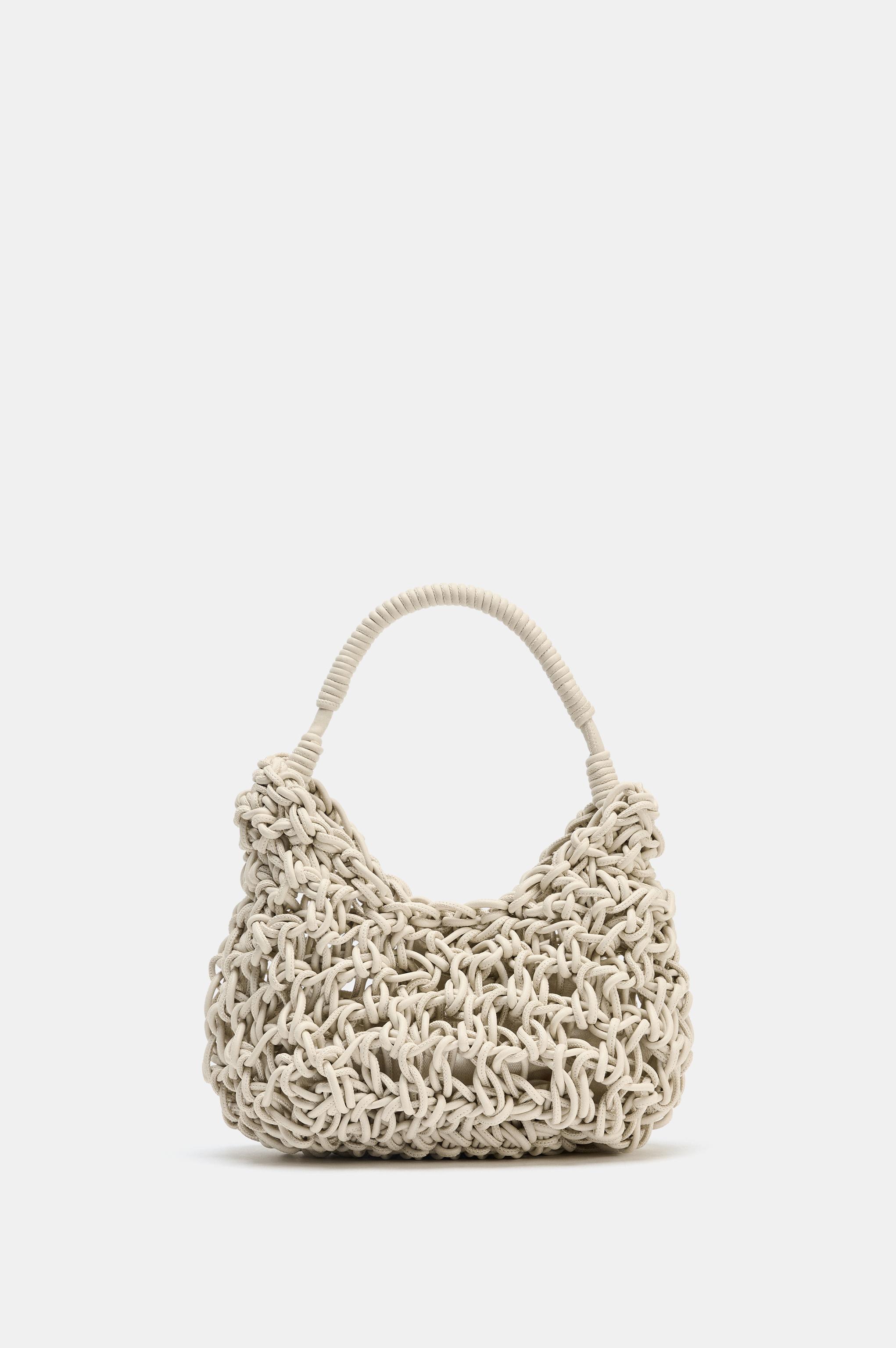 TOPSTITCHED WOVEN HANDBAG - Ecru | ZARA United States