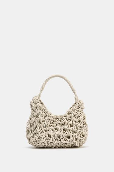 GEFLOCHTENE HANDTASCHE MIT STEPPNÄHTEN - Gebrochenes Weiß von Zara