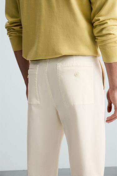 PANTALÓN CHINO REGULAR FIT - Crudo de Zara
