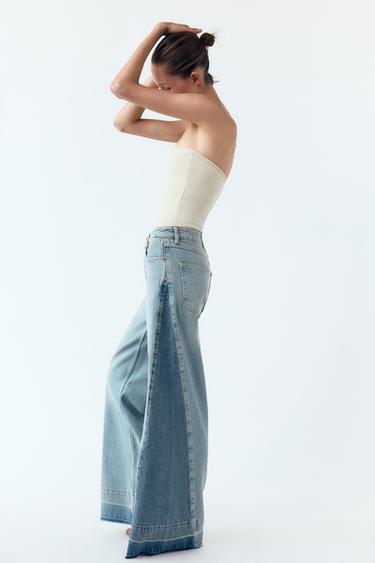 JEAN Z1975 WIDE LEG TAILLE NORMALE CONTRASTE - Bleu clair de Zara - Image 4