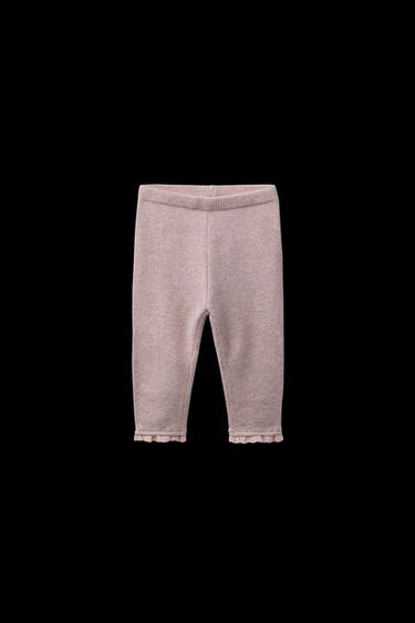 STRICKLEGGINGS MIT SPITZE - Hellrosa von Zara - Bild 0