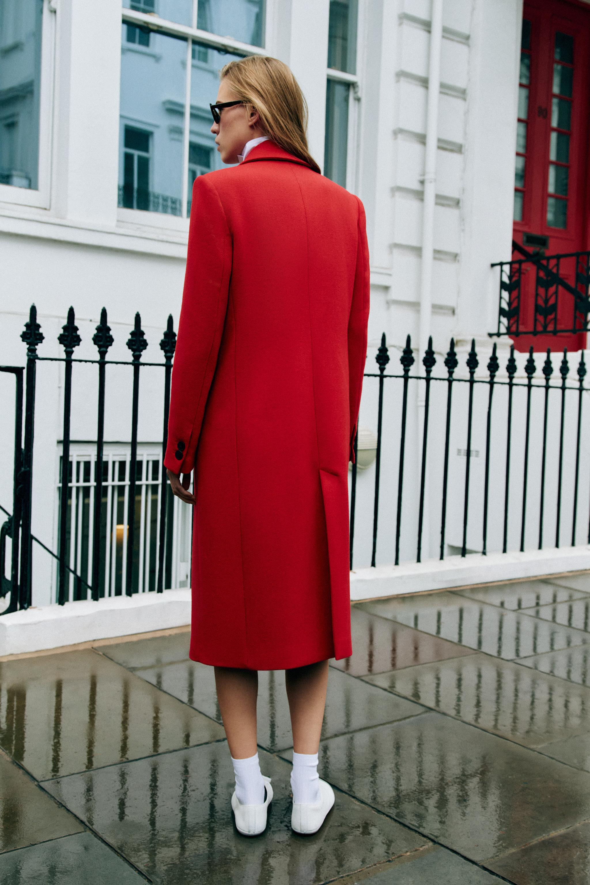 MANTEAU LONG AVEC LAINE ET ÉPAULETTES