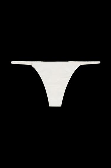 LIMITED EDITION SILK THONG - Oyster-white by Zara - Image 0