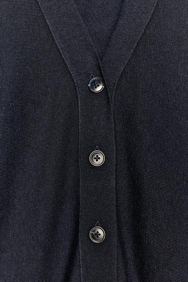 BATWING SLEEVE KNIT CARDIGAN - Navy blue by Zara - Image 7